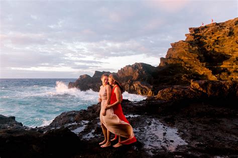 Same Sex Engagement Photography Session At Halona Blow Hole Oahu