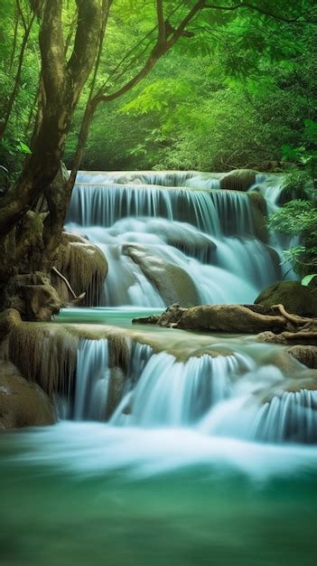 Premium Photo | Waterfall wallpapers for iphone and android. the beautiful waterfall wallpapers ...