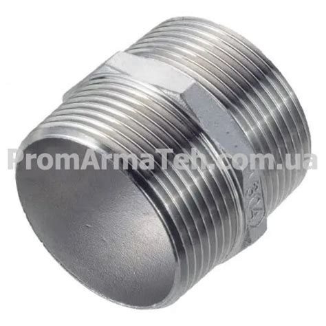 Ниппель резьбовой нержавеющий AISI 304 DN 15 (1/2") купить в Киеве ...