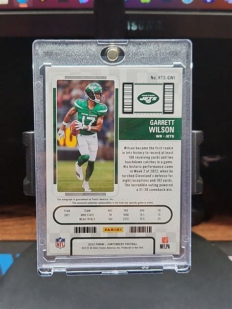 Panini Contenders Garrett Wilson Auto Patch Rookie Ticket Rpa Jets