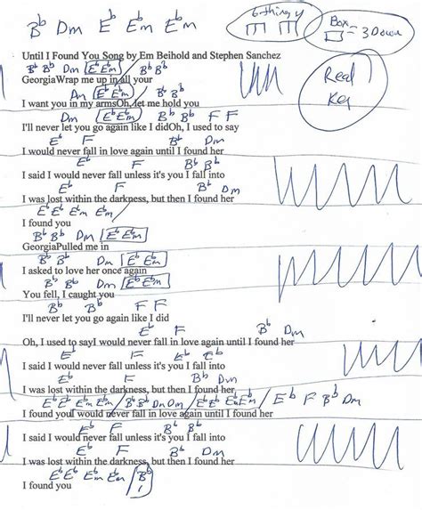 Until I Found You Stephen Sanchez Guitar Chord Chart In Bb REAL KEY