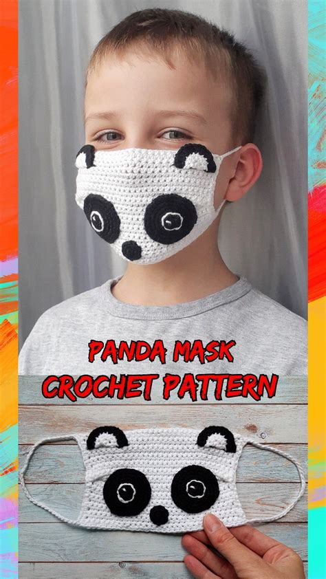 Crochet Face Mask Pattern Panda Design Reusable Facemask Etsy