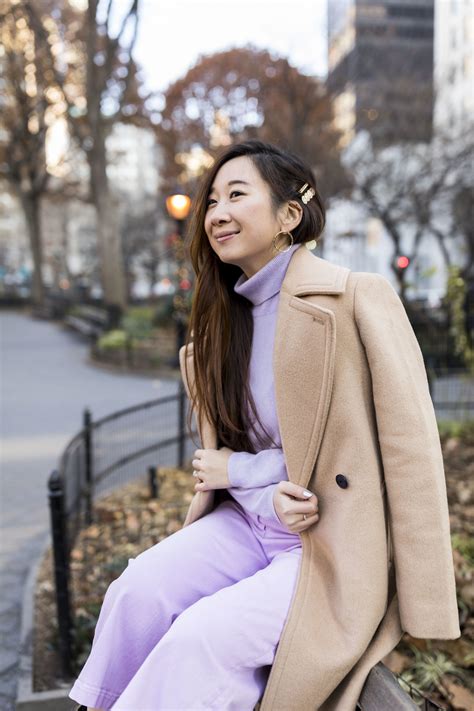 How To Style A Lavender Cashmere Turtleneck Happily Ever Style