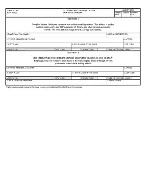 Fillable Online Afm Ars Usda Ad3 49 Form Fax Email Print PdfFiller