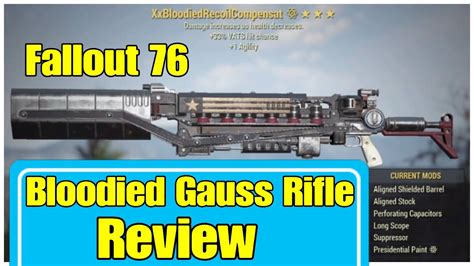 Bloodied Gauss Rifle Review Fallout 76 Youtube