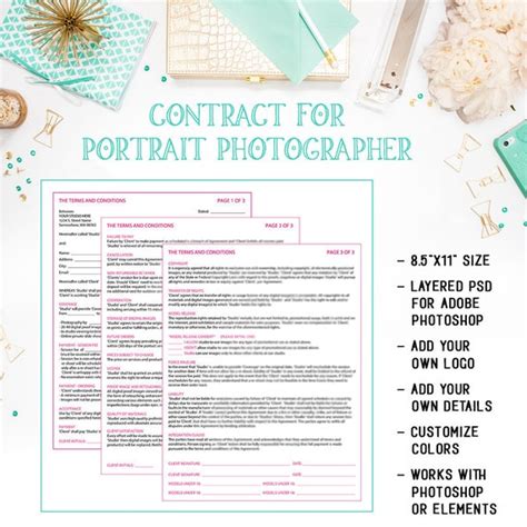 Portrait Photography Contract Template