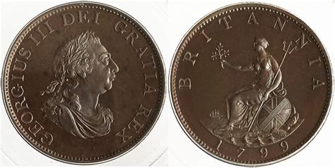 Great Britain George Iii Bronzed Proof Half Penny In Very High