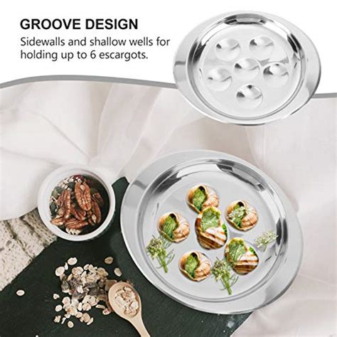 Yardwe Stainless Steel Oyster Pan Compartment Snail Plate Oyster