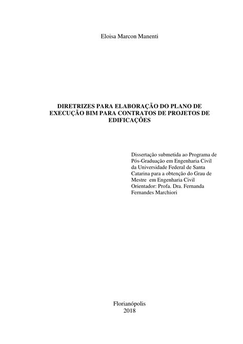 Pdf Diretrizes Para ElaboraÇÃo Do Plano De ExecuÇÃo Bim Para