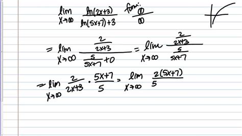 L Hopital S Example For Infinity Over Infinity Youtube