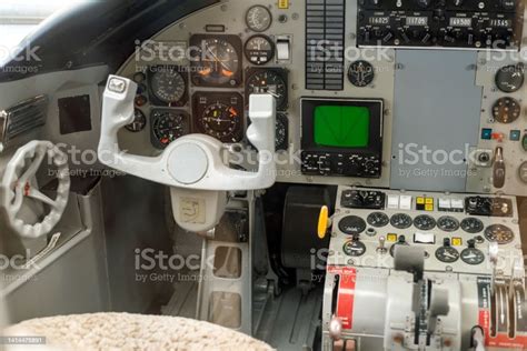 Private Jet Aircraft Cockpit Stock Photo - Download Image Now ...