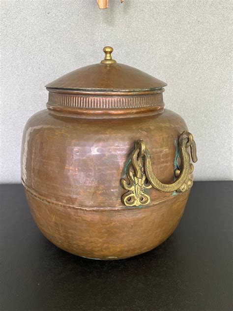 Large Antique Lidid Copper Pot Cauldron Made In Turkey For Sale At 1stDibs