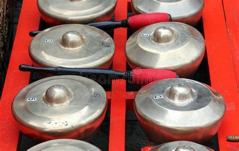 Bonang - Traditional Musical Instrument of Javanese Gamelan Stock Photo ...