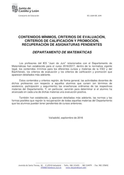 PDF CONTENIDOS MÍNIMOS CRITERIOS DE EVALUACIÓN CRITERIOS DE