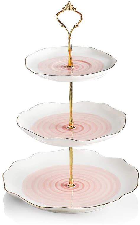 Sweejar Home Tier Ceramic Cake Stand Tiered Wedding Dessert Cupcake