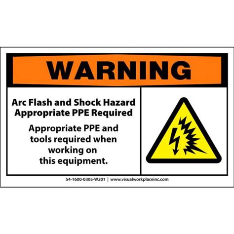 Osha Polylabel Warning Arc Flash And Shock Hazard Appropriate Ppe