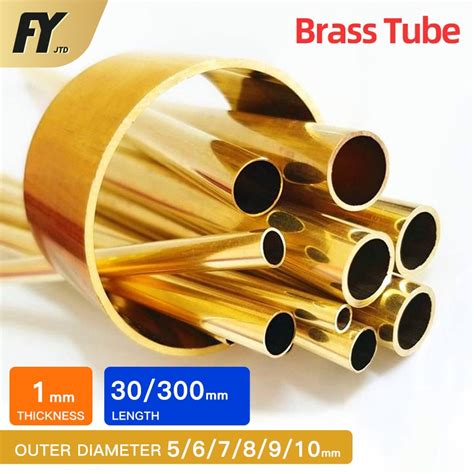 Brass Pipe 1mm Wall Thickness Brass Tube 30mm 300mm Length Straight Tubing Od 5 6 7 8 9 10mm