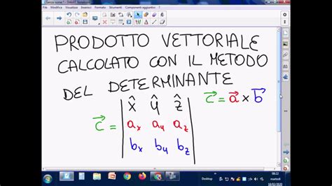 Prodotto Vettoriale Metodo Del Determinante Youtube