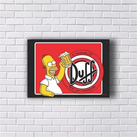 Placa Decorativa Quadro Homer Simpsons Duff Beer Tamanho M