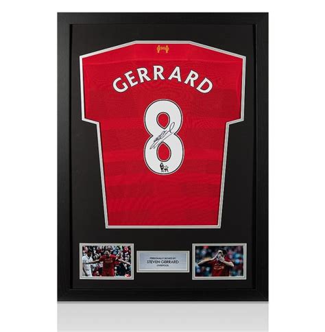 Pre Framed Steven Gerrard Signed Liverpool Shirt Number