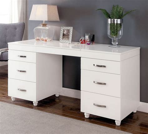 White Vanity Desk With Gold Legs At Carolyn Lewis Blog