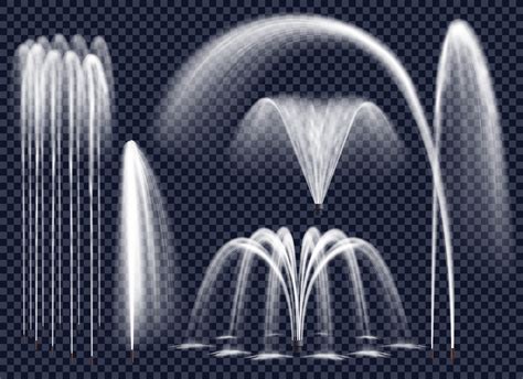 Fontaines réalistes sur fond transparent 480699 Art vectoriel chez Vecteezy