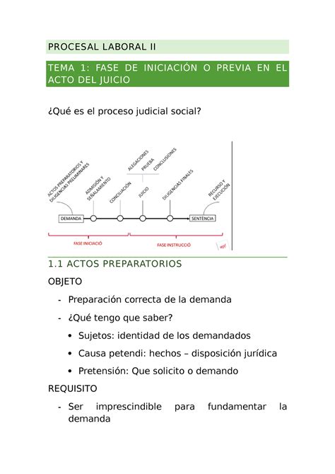 Procesal Laboral Apuntes Procesal Laboral Ii Tema Fase De