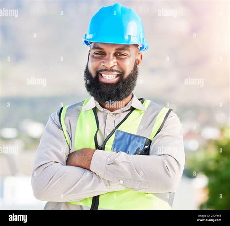 Happy Black Man Portrait And Architect With Arms Crossed In City For