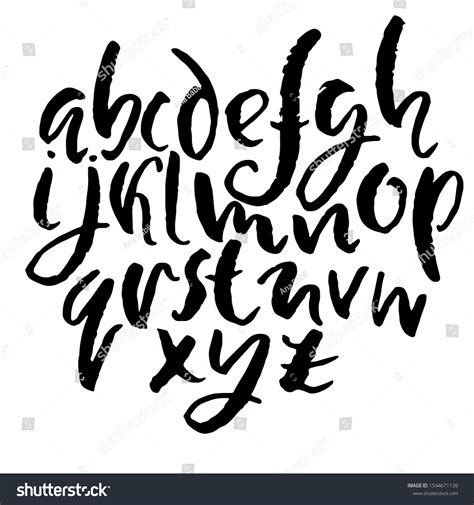 Hand Drawn Elegant Calligraphy Font Modern Royalty Free Stock Vector 1544671139