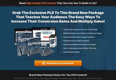 Plr Ez Conversion Formula Plr Plr Best Ultimate Plr Private Label