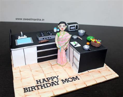 Kitchen Theme Fondant Cake Birthday Cake For Mom Mother Birthday Cake Mom Cake