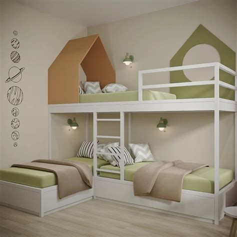 Детская комната с двухъярусной кроватью: идеи для дизайна интерьера