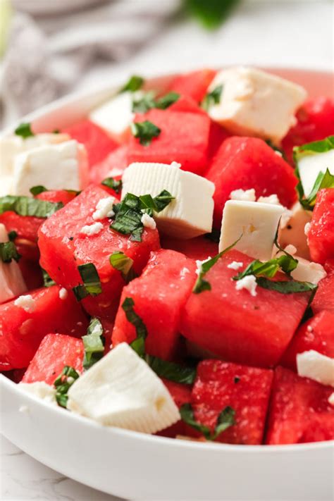 Watermelon Basil Salad With Feta Reluctant Entertainer