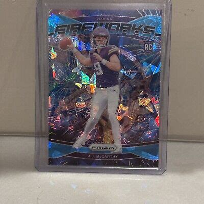 2024 Panini Prizm J J McCarthy Rookie RC Fireworks Blue Ice 13 99 EBay