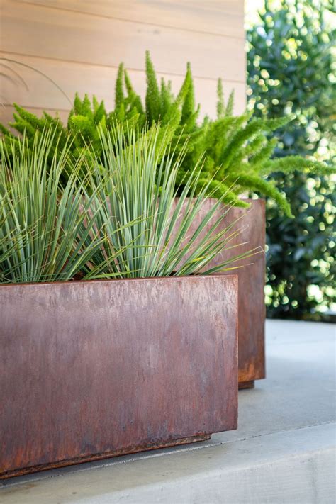 Color Texture Curb Appeal Veradek Outdoor S Corten Steel Planters