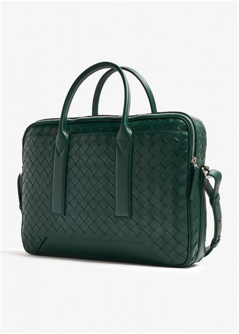 Bottega Veneta Getaway Large Briefcase For Men Green In UAE Level Shoes