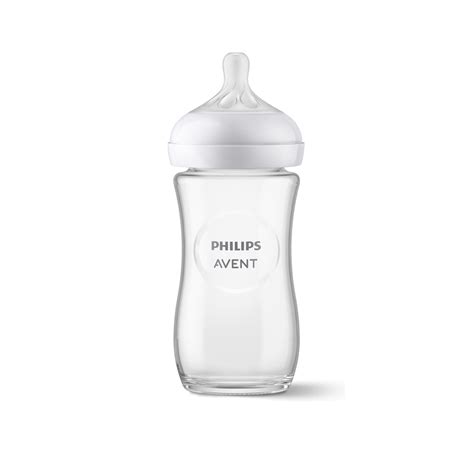 Buy Philips Avent Natural Response Pure Glass Baby Bottle 1m 240ml