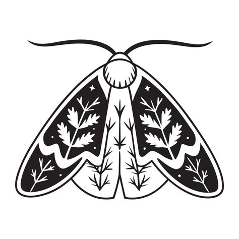 Timeless Moth Illustration In Black And White 55037847 Vector Art At