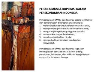 Peranan Umkm Koperasi Dalam Perekonomian Indonesia Ppt