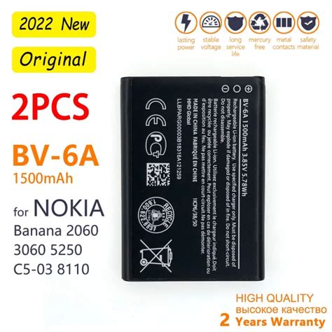 Genuine Recharge BV 6A BV6A BV 6A Battery 1500mAh For Nokia Banana 2060