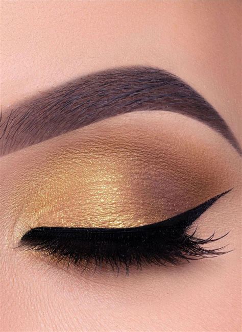 65 Pretty Eye Makeup Looks : yellow gold makeup look