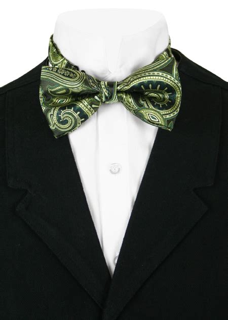 Daring Bow Tie Large Olive Paisley