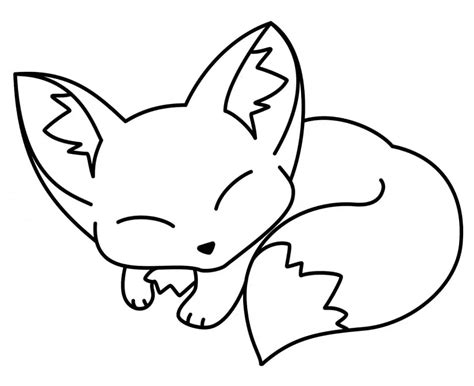 Cute Fox Coloring Page