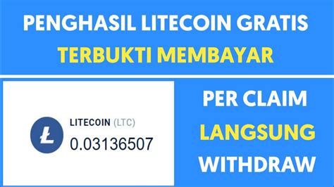 Daftar Langsung Withdraw Penghasil Litecoin Gratis Tanpa Deposit