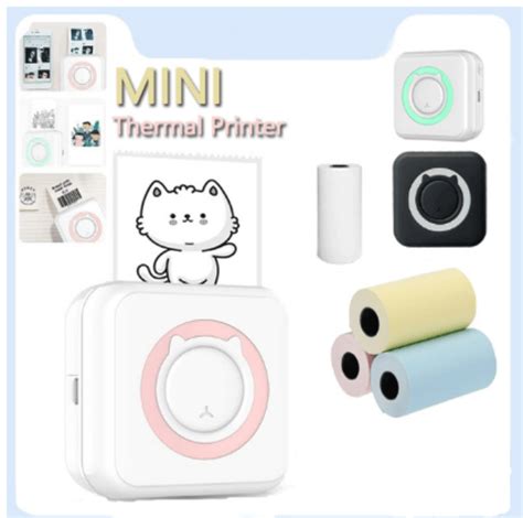 Mini Portable Thermal Printer Paper Photo Pocket Printer Wireless ...