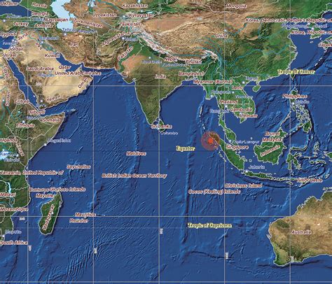 Indian Ocean Earthquake Map Middle East Political Map