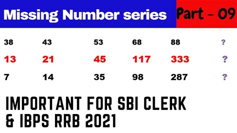 Missing Number Series For Sbi Clerk Missing Number Series For Rrb