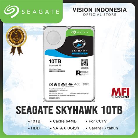 Jual Hdd Harddisk Seagate Skyhawk Mfi 10tb Garansi Resmi 3 Tahun Jakarta Utara Vision