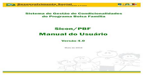 Pdf Manual Do Usuário Secretaria Da Família E · Sistema De