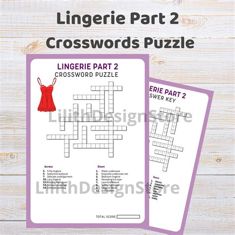 Lingerie Part 2 Crossword Puzzle Nsfw Crossword Bachelorette Party Dirty Word Game Naughty Party